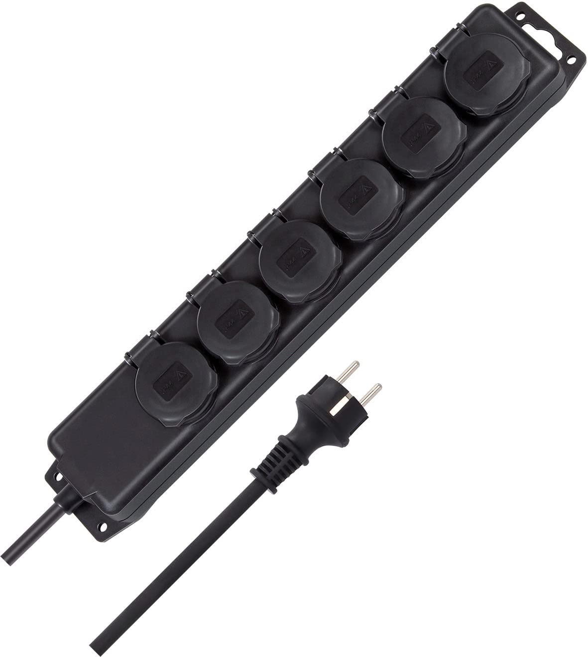 6-way distribution board for outdoor use black