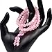 AD Beads Natural Gemstones Buddhist 108 Prayer Healing Beads Mala Stretchy Bracelet Necklace 6mm (Rose Quartz)
