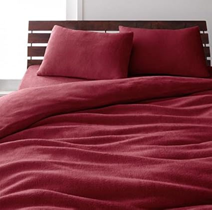 Amazon 冬にピッタリ 和式用フィットシーツ セミダブル ワインレッド 枕カバー ピローケース オンライン通販