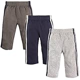 Hudson Baby Cotton Pants, 3 Pack, Blue/Gray, 2 Toddler