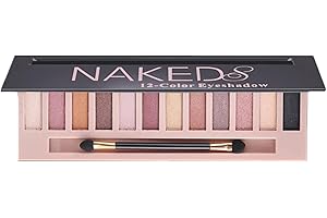 BestLand 12-Color Nude Eyeshadow Palette - Natural Nude Matte & Shimmer Glitter Pigment Eye Shadow Palette Set - Waterproof Smokey Professional Beauty Makeup Kit (B Shimmer)