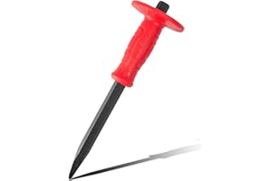 Monkey King Bar-12IN Point Chisel/Masons Chisels Demolishing/Masonry/Carving/Concrete Breaker Chisels with Hand Guard