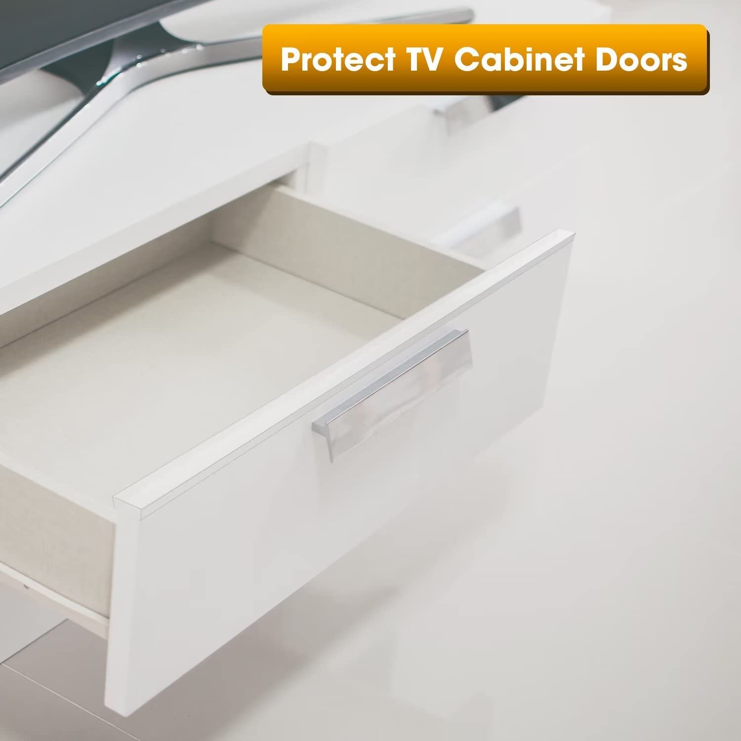 6 Pcs Clear Rigid Plastic Slip On Cabinet Door Protector, Works for 3/4