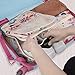 Foldable Travel Tote Bag Waterproof High Capacity Portable Storage Luggage Bag (Pink Floral)