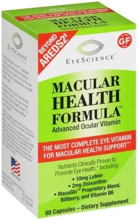 EyeScience Macular Health Formula Advanced Ocular Vitamin - Containing Lutein, Zeaxanthin, Billberry, and Vitamins C, D, E, and B6 - Packaging May Vary (Pack of 3)