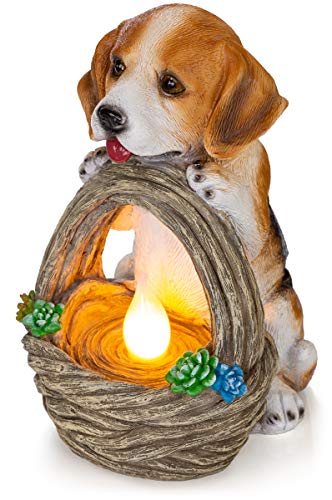 Puppy-Dog-with-Basket-Solar-Powered-LED-Outdoor-Decor-Garden-Light