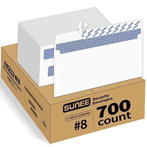 700 Pack #8 Double Window Envelopes Self-Seal