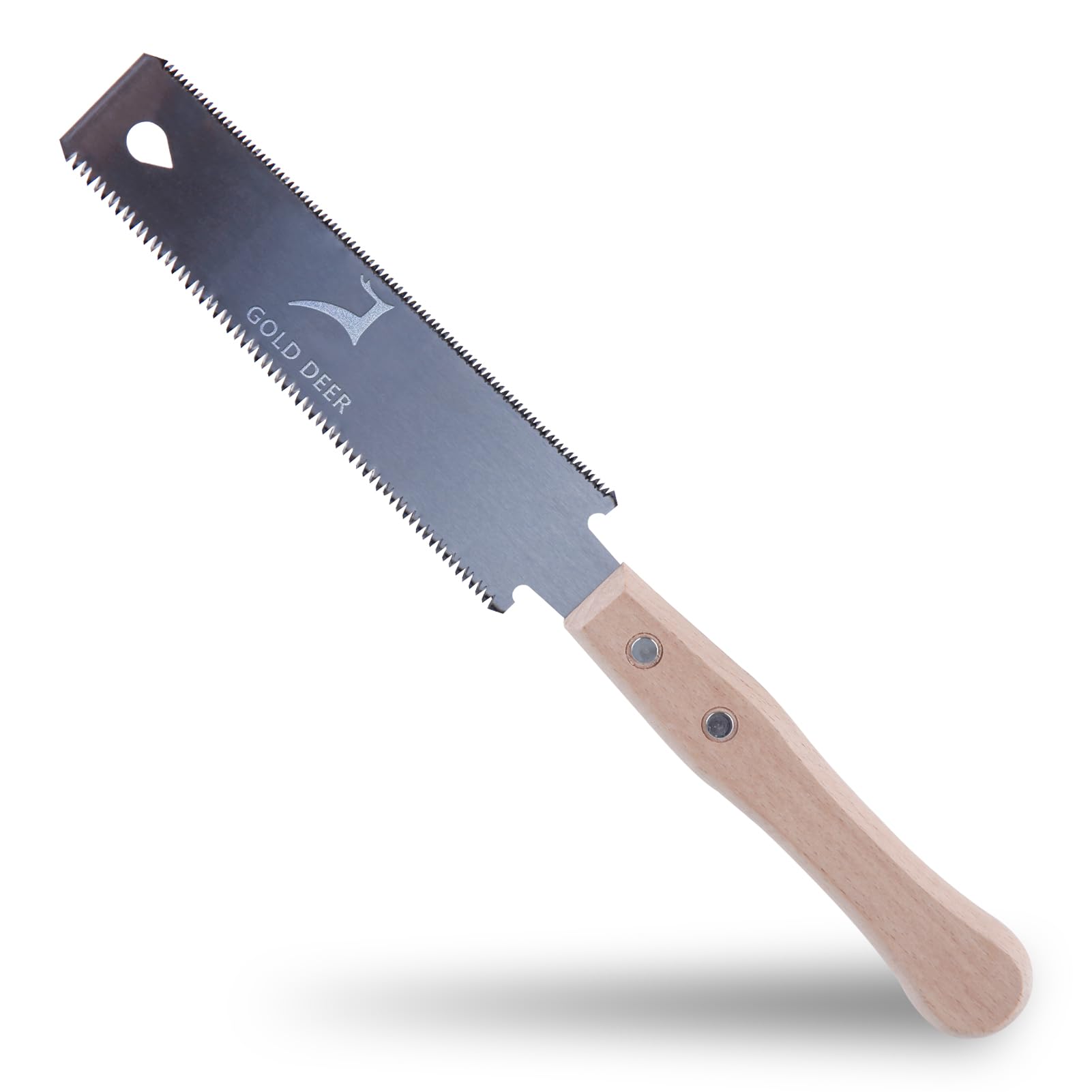 GOLD DEER Japanese Pull Saw for Woodworking Double Edges Pull Saw Garden Trim Saws Woodworking Tools 6 Inch SK5 Flexible Blade Double Edge TPI 17/11 Pull Saws for Craft Hobby DIY Non Slip Wood Handle