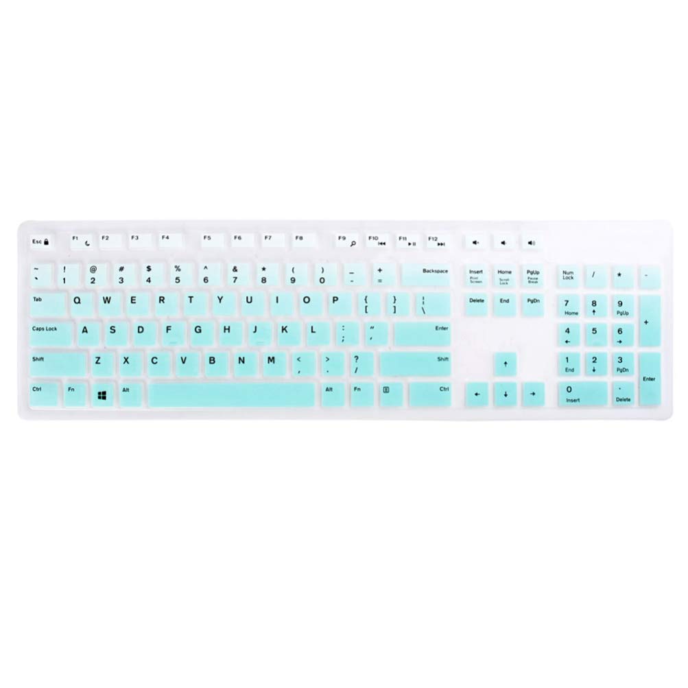 Hemobllo Keyboard Cover Silicone Waterproof Unique Keyboard Protective Skin Accessories Compatible for Dell KB216 (Green)