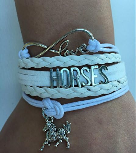 Horse Bracelet Gift for Girls, Horse Jewelry, Infinity Bracelet Horse Charm, Gift Wrapped
