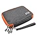 Fashion Pen Case Organizer with Zipper & Compartments for Stationery Electronics Cables Accessories for Adults Teens Kids (Grey, Middle)