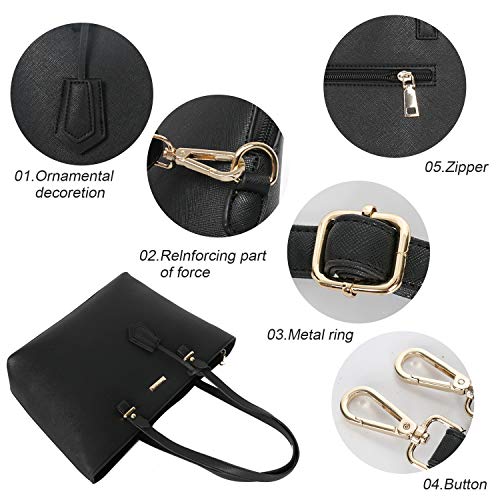 elimpaul women fashion handbags tote bag shoulder bag top handle satchel purse set 4pcs