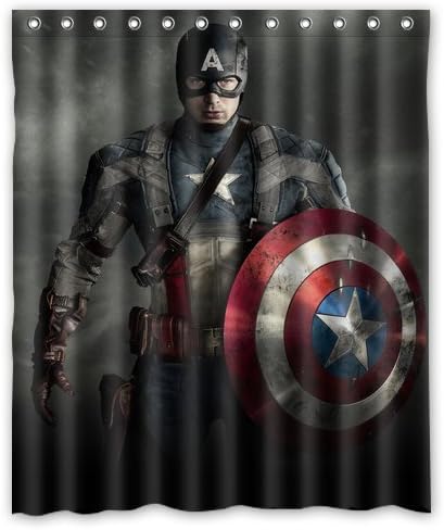 Scottshop Custom Captain America Shower Curtain High Quality Waterproof Polyester Fabric Bathroom Shower Curtains 60" x 72" Inch