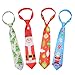 Christmas Ties for Men, Fascigirl 4pcs Novelty Soft Polyester Xmas Printed Neckties for Men Boys Festival Theme Ties Red Blue Snowman Green Christmas Tree Neckties