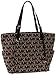 MICHAEL Michael Kors E/W Signature Tote Bag,Black/Beige/Black,One size