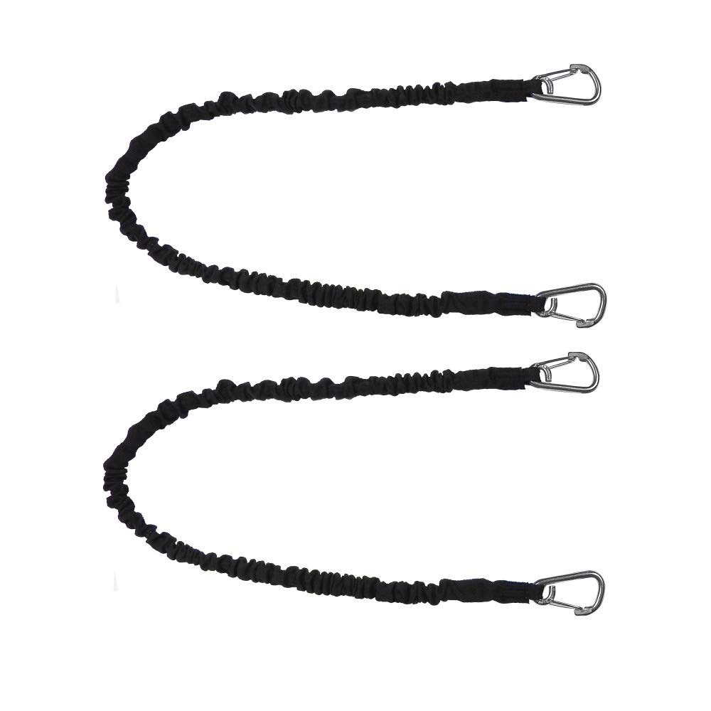 Extreme Max 3006.2888 BoatTector High-Strength Line Snubber & Storage Bungee, Value 2-Pack - 36" with Medium Hooks, Black
