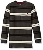 U.S. Polo Assn Big Boys' Long Sleeve Thermal Bengal Striped Pullover Shirt, Seagrams Burgundy, 10/12