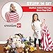 Creative QT Stuffed Animal Storage Bean Bag Chair - X-Large, 38 in, Pink & White Stripe - Toy Storage Organizer & Stuffed Animal Organizer - Bag for Kids Room & Toy Organization