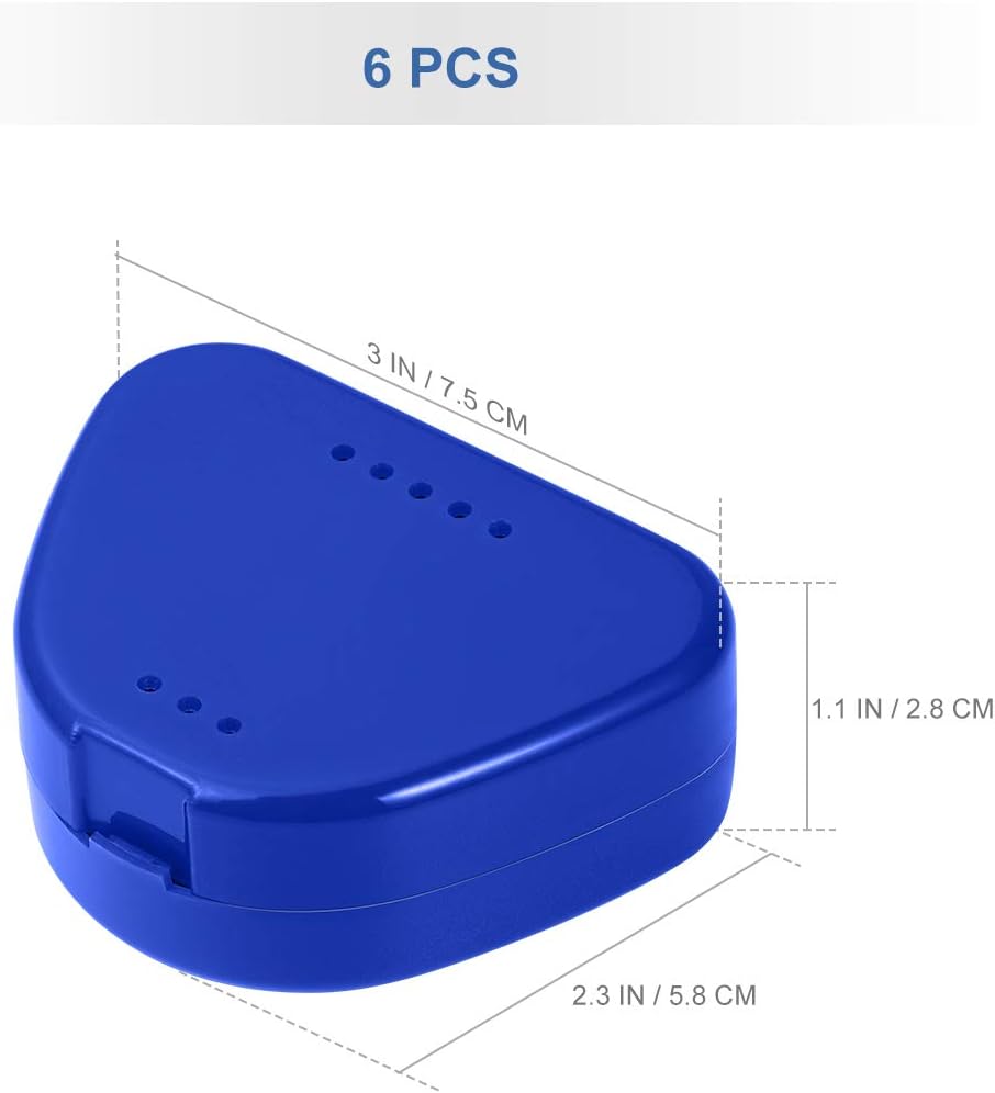 Healifty 6pcs Retainer Case, Slim Retainer Box with Vent Holes, Colour Denture Box, Mouth Guard Case with Tight Snap Lock - Image 4