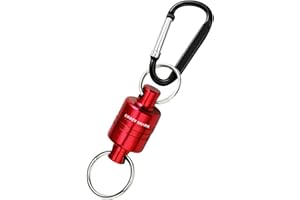 CRAZY SHARK Magnetic Net Release for Fly Fishing, Aluminum Fishing Net Magnet, Fly Fishing Net Holder Retractor with Carabine