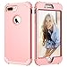 iPhone 7 Plus Case, LONTECT Shockproof Hybrid Heavy Duty Dual Layer High Impact Protection Case Cover for Apple iPhone 7 Plus - Rose Gold