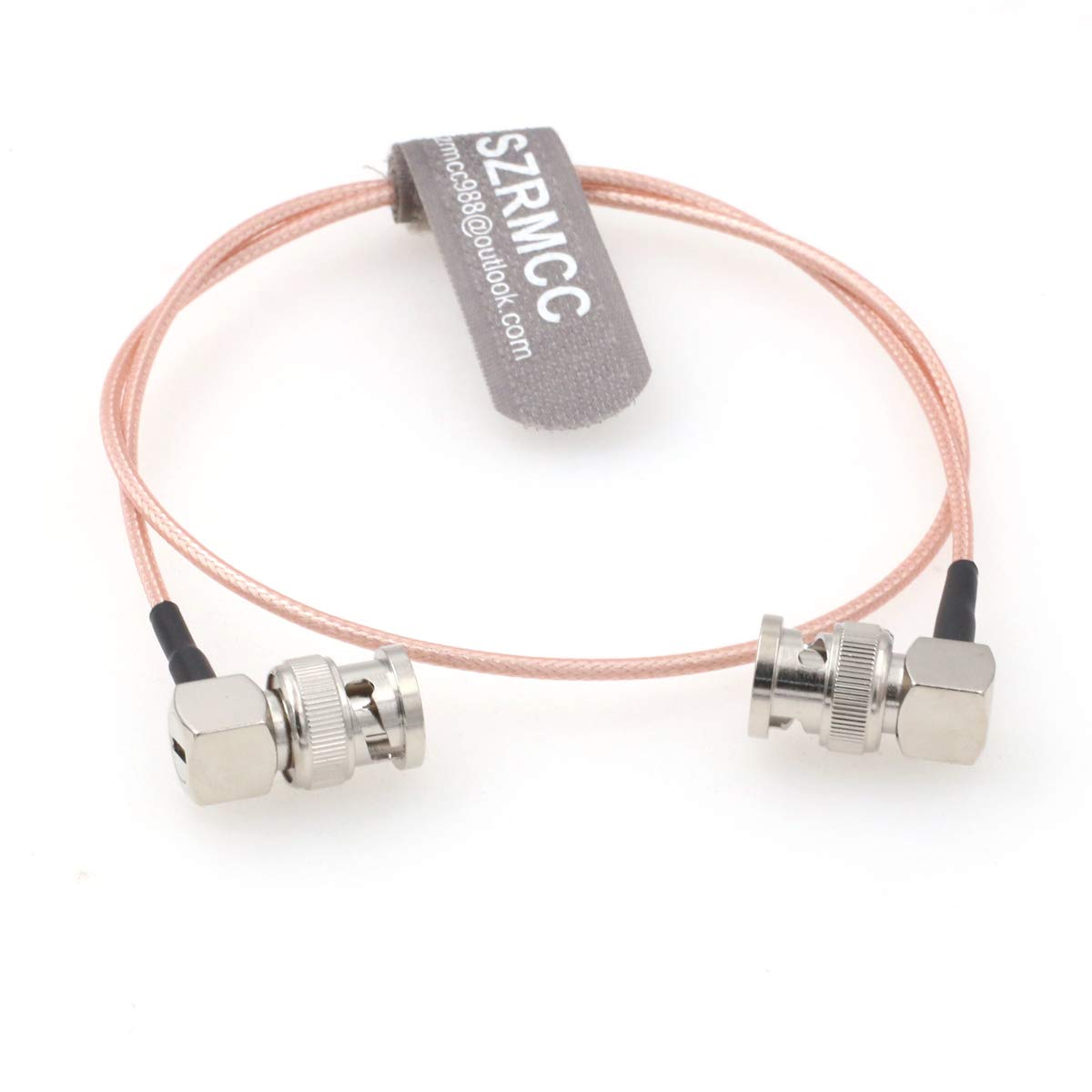 SZRMCC Right Angle BNC Male to Right Angle BNC Male 75ohm HD-SDI 3G RG179 Video Coaxial Cable for ARRI RED Blackmagic Cameras Atomos SmallHD Monitor (50cm)