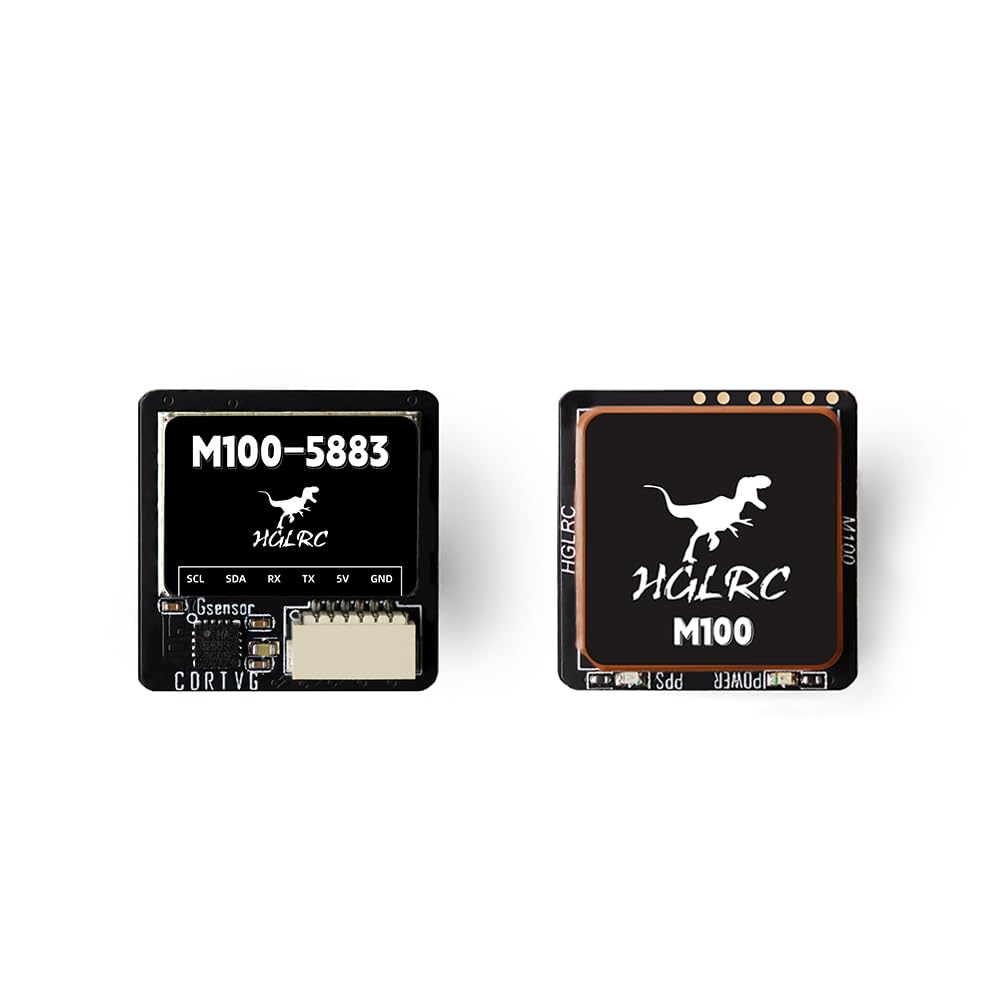 HGLRC M100-5883 GPS Compass Module, Upgraded 10th Generation Chip Compatible with FPV Fixed-Wing UAV