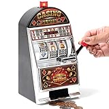 Sharper Image Electronic Casino Slot Machine Coin Bank, Turn Saving to a Game, LED Lights and Sound Effects, Real Spinning Reels, Pays Out on a Win, Fun Piggy Bank, Home Décor for Man Cave or Bar