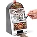 Sharper Image Electronic Casino Slot Machine Coin Bank, Turn Saving to a Game, LED Lights and Sound Effects, Real Spinning Reels, Pays Out on a Win, Fun Piggy Bank, Home Décor for Man Cave or Bar