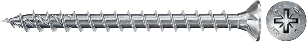 fischer Power-Fast II 4.0 x 40mm Chipboard Screws, Countersunk, Zinc Blue