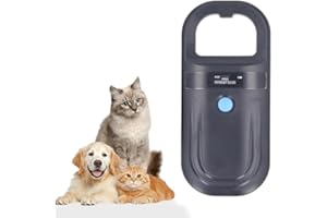 JZLHGOFYTD Pet Microchip Scanner ISO11784/85/FDX-B/EMID Animal Handheld Reader,134.2kHz Pet ID Scanner Rechargeable Animal Chip Registration, for Dog/Cat/Pig/Animal (Black)