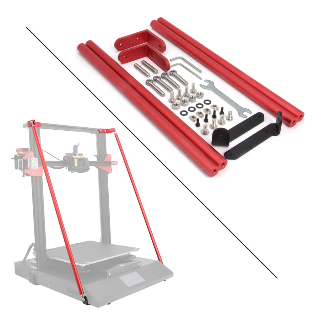 Zeberoxyz Red Supporting Rod Set only for CR-10S Pro/CR-10S Pro V2 3D Printer, DIY Upgrade 3D Printer Supply Parts for Creality 3D Printer CR-10S Pro/CR-10S Pro V2 (616MM)