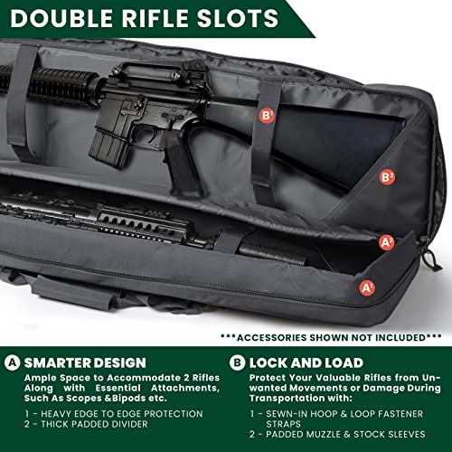 HUNTSEN 36" 42" Double Long Rifle Case American Classic Tactical Soft