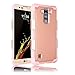 LG K10 Case, LG Premier LTE Case, Elegant Choise Ultra Thin Hybrid Shockproof Dual Layer Rugged Armor Hard Case Cover For LG K10/LG Premier LTE L62VL L61AL (2016)(Rose Gold)