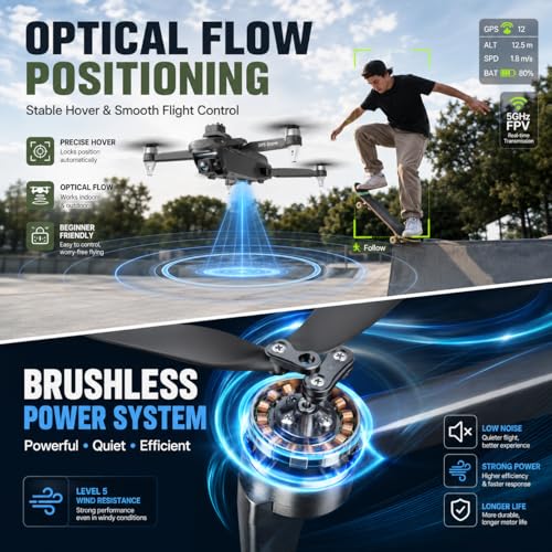 Holy Stone GPS Drones for Adults with Camera 4K - HS175D RC Quadcopter Lightweight FAA-Exempt Design with Auto Return, Follow Me, Waypoint Fly, Altitude Hold, 46 Mins Long Flight