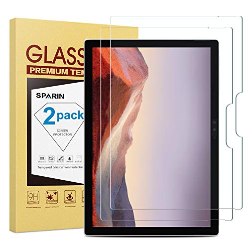 [2 Pack] Screen Protector for Surface Pro 7/Surface Pro 6 / Surface Pro (5th Gen) / Surface Pro 4, SPARIN Tempered Glass Screen Protector with Surface Pen Compatible/Scratch Resistant