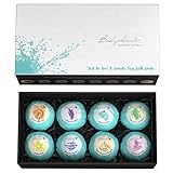 Luxurious 100% Natural 8x Bath Bomb Gift Box - Large 3.5oz Size - Pure Essential Oils for the Best Lush, Relaxing Bath. For Women & Men, Bodyphoria Fizzies Make the Perfect Special Day Set