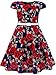 Bonny Billy Girls Classy Vintage Floral Swing Kids Party Dress with Belt 5-6 Years C-Flower