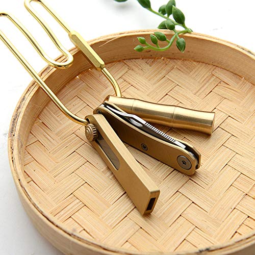 SZHOWORLD Mini Brass Keychain Knife, Compact Folding Pocket Knife, Mini
