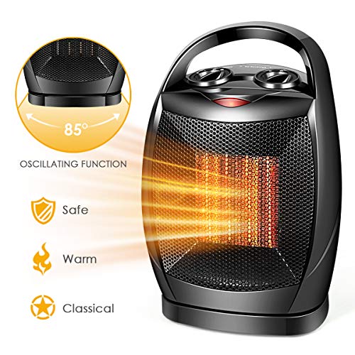 Ceramic Space Heater, 750W/1500W Portable Desk Small Quiet Fast Heating Fan, Overheat & Tip-Over Protection, Energy Efficient Space Heater for Office Desktop and Home - Thumbnail 7