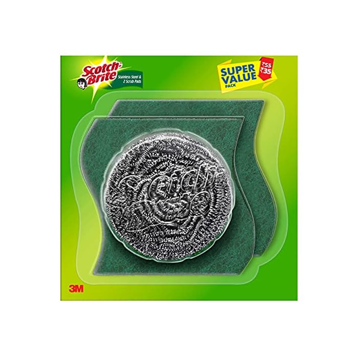 Buy Scotch Brite Stainless Steel and Scrub Pad Combo, 1 Steel Scrubber
