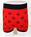 Men's Novelty Boxer Shorts Briefs Trunks Underwear WEED LEAF (3 pack) Black Red White LARGE