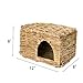 Mkono Natural Seagrass Mat Hideaway Hut Toy, Hand Woven Folding Beds Sleeping Chew Toys for Guinea Pig