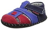 pediped Baby Harvey Flat, Navy Red, Medium E/5-5.5 E US Infant
