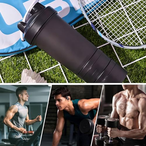 (2 piezas)650ML Blender bottles shaker,shaker blender bottles Con 3 niveles caja de almacenamiento,vaso para proteina,Botella para proteina de coctelera,Apto para fitness y deportes, mezcla en polvo