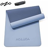 Yoga Mat,Non-Slip TPE Exercise Mat(1/4 Inch) for Pilates, Fitness & Barefoot Workouts, Home Gym Studio with Strap & Bag