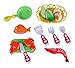 FUNERICA Pretend Cutting Play Food for Kids - with Bright Realistic Looking Eggs, Fish, Fake Food Play Vegetable, Toy Pot, Toy Kitchen Knife with Cutting Board and Basket