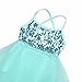 TiaoBug Kids Girls Sequins Ballet Tutu Dress Shiny Sparkle Ballerina Dance Costumes Gymnastics Leotard Dress Mint Green 4-5