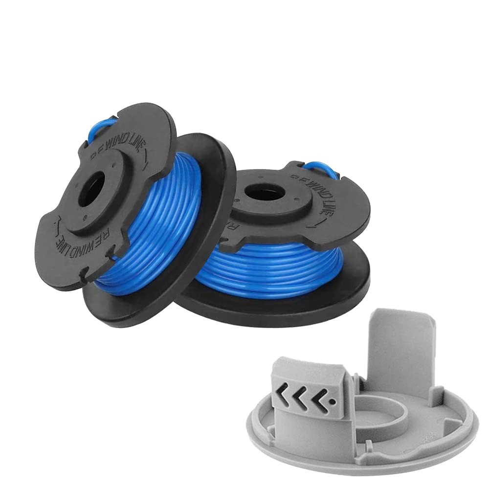 Strimmer RAC124 1.6mm Spool Line Compatible with Ryobi ONE+ 18v 24v 40v 0LT1825 0LT1825M 0LT1830H 0LT1831 0LT1831H 0LT18315 0LT1832 RLT2925 Trimmer (2spool + 1cap)
