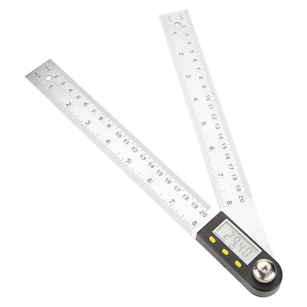 Stainless Steel Digital Angle Ruler，200mm Measure Tools with LCD Display Angle Finder Protractor